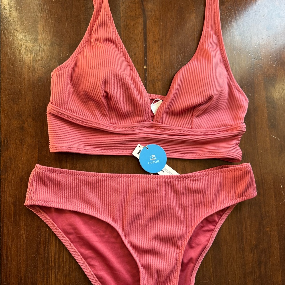 Cupshe Pink Bikini Set Vibrant Swimwear